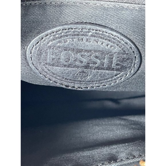 Fossil Crossbody Pebbled Leather Black Bag Purse - Picture 6 of 7